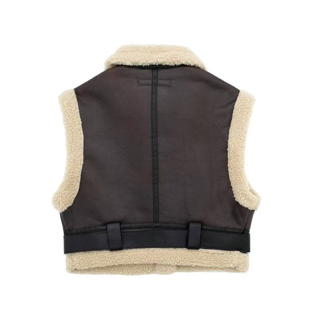 COFFEE WOOL VEST