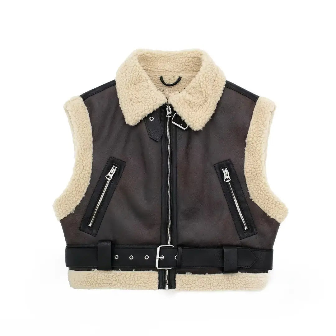 COFFEE WOOL VEST